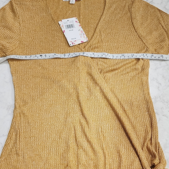 [Pink Rose] Faux Wrap Top (Gold) - Picture 6 of 9